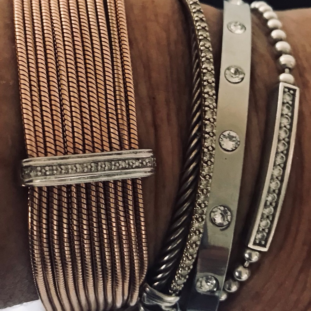 Rose tone with diamonds bracelet 925 - Picture 12 of 12